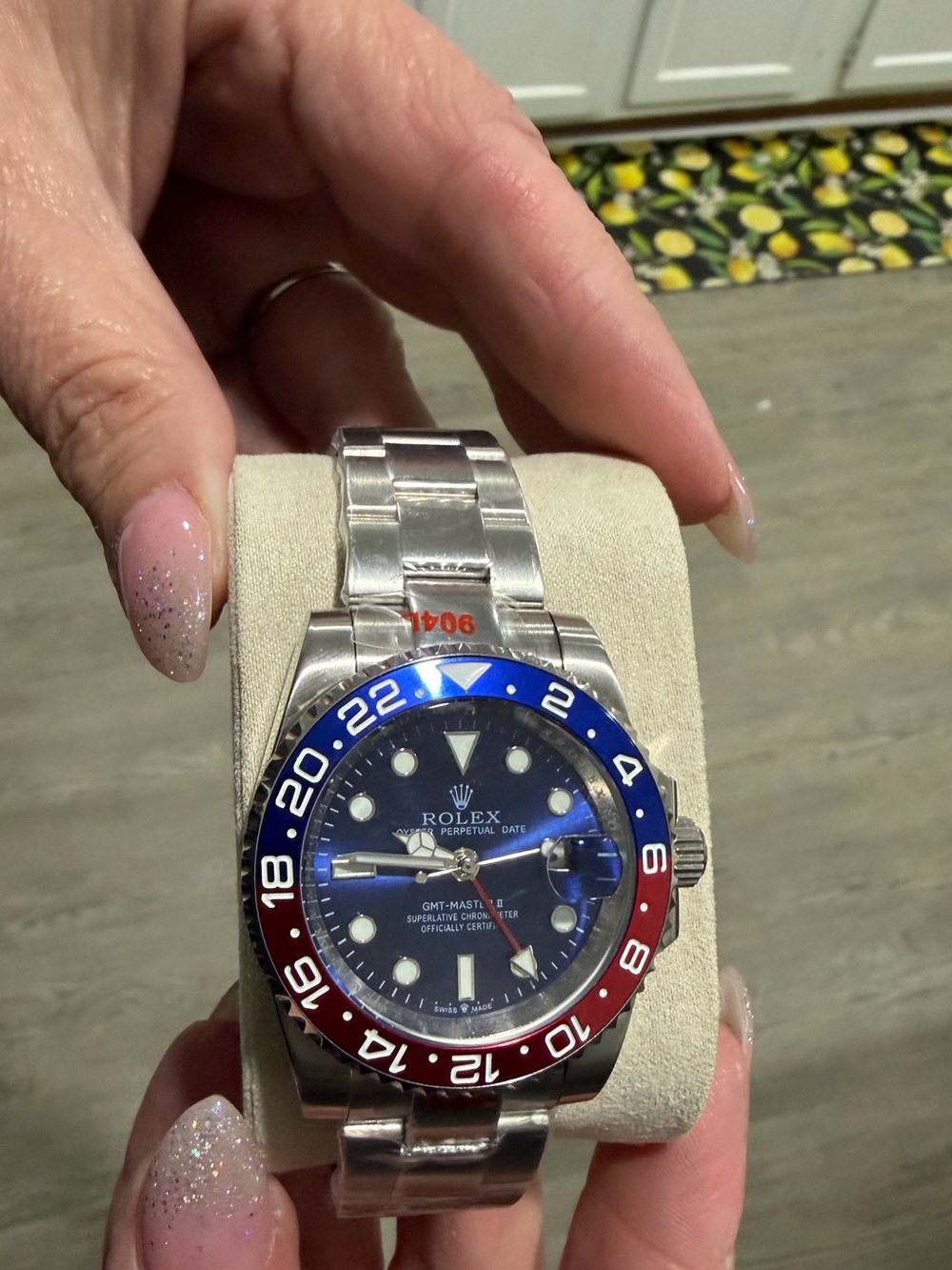 Rolex Men's Stainless Steel Watch with Red and Black. - Picture 2 of 10